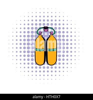 Aqualung icon, in comics style Stock Vector