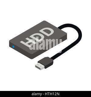 Hard disk drive icon, cartoon style Stock Vector