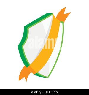 Shield with gold ribbon icon, isometric 3d style  Stock Vector