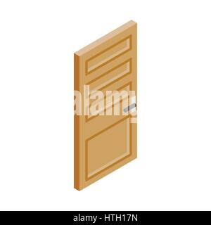 Wooden door icon, isometric 3d style Stock Vector