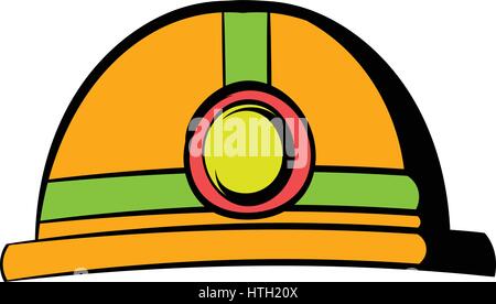 Helmet with flashlight icon, icon cartoon Stock Vector