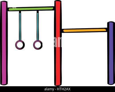 Horizontal bar with climbing rings icon Stock Vector