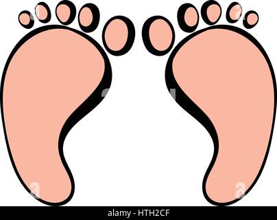 Tiny feet of newborn icon, icon cartoon Stock Vector