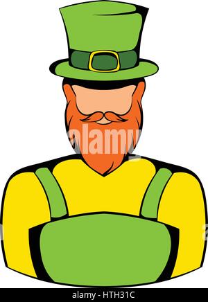 Irish leprechaun icon, icon cartoon Stock Vector