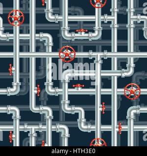 Water pipeline seamless pattern Stock Vector