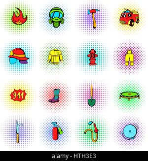 Firefighter icon set Stock Vector Image & Art - Alamy