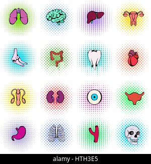 Organs Icons Set Stock Vector
