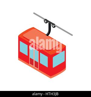 Ski lift icon, isometric 3d style Stock Vector