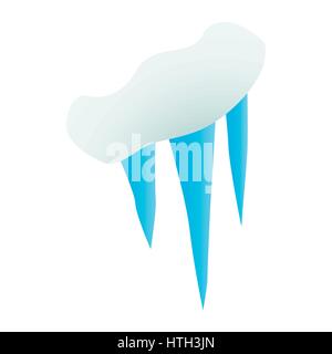 Spring icicles icon, isometric 3d style Stock Vector
