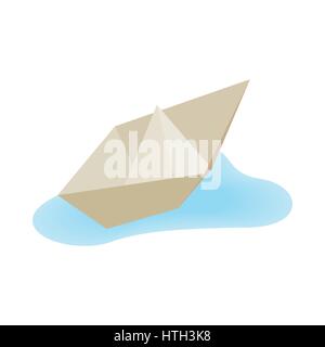 Paper boat icon, isometric 3d style Stock Vector
