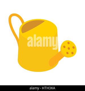 Yellow watering can icon, isometric 3d style Stock Vector