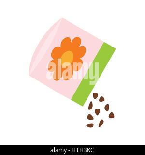 Small bag of flower seeds icon, isometric 3d style Stock Vector