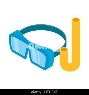 Diving mask icon, isometric 3d style Stock Vector