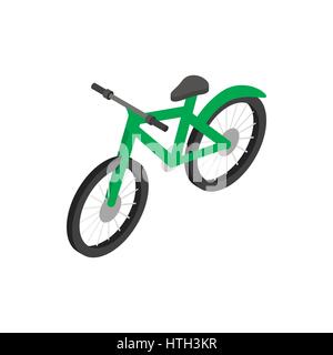 Green bicycle icon, isometric 3d style Stock Vector