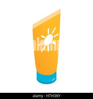 Tube with sunbathing cream icon Stock Vector