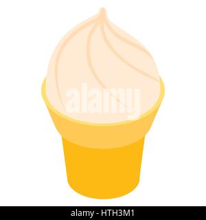 Ice cream in a waffle cone icon Stock Vector