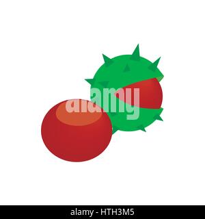 Hazelnuts icon, isometric 3d style Stock Vector