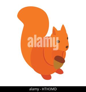 Squirrel icon, isometric 3d style  Stock Vector