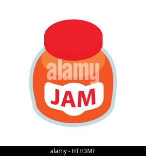 Jar of fruity jam icon, isometric 3d style Stock Vector