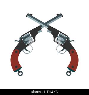 Crossed revolvers icon Stock Vector