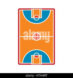 Basketball court field icon Stock Vector