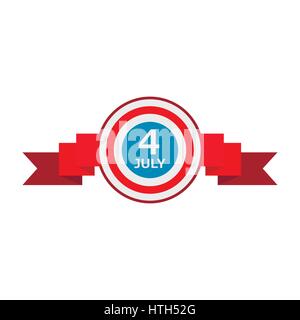 4th of July Independence Day badge with a ribbon Stock Vector