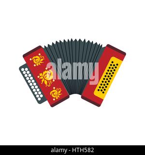 Accordion icon, flat style Stock Vector