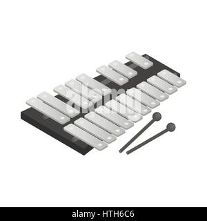 Xylophone icon, isometric 3d style  Stock Vector