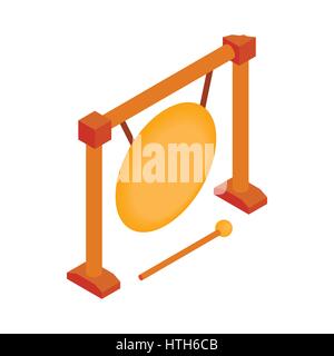 Gong icon, isometric 3d style  Stock Vector