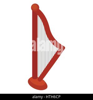 Harp icon, isometric 3d style Stock Vector