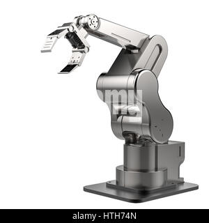 3d rendering metal robotic arm isolated on white Stock Photo