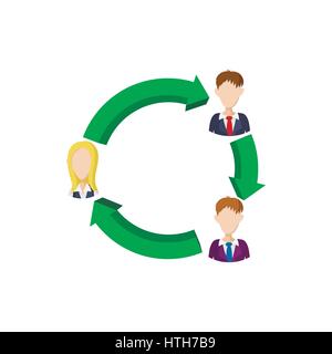 Office team icon, cartoon style  Stock Vector