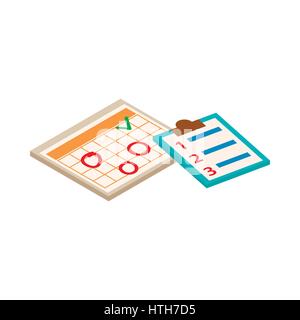 Planner and check list icon, isometric 3d style  Stock Vector