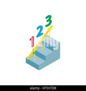 Steps to success icon, isometric 3d style Stock Vector