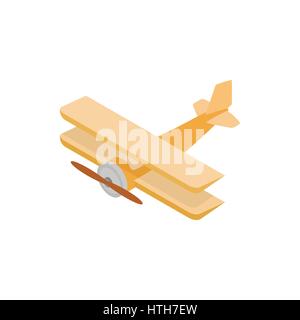 Biplane icon, isometric 3d style  Stock Vector