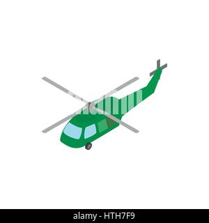 Military helicopter icon, isometric 3d style Stock Vector