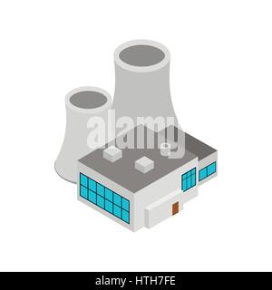 Factory building icon, isometric 3d style Stock Vector