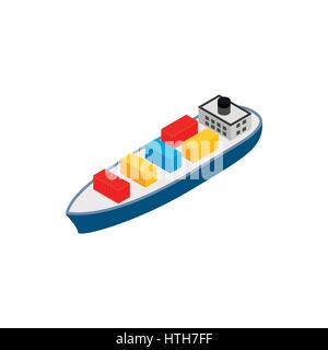 Cargo ship icon, isometric 3d style Stock Vector