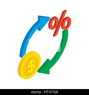 Circle arrows with dollar and percent symbol icon Stock Vector