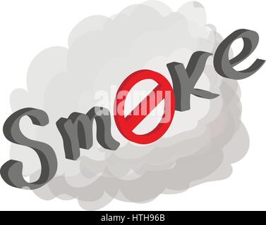 No smoking sign icon, cartoon style  Stock Vector