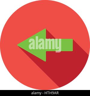 Left green arrow icon, flat style  Stock Vector