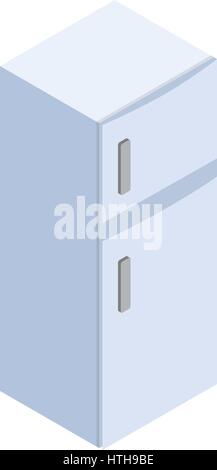 Fridge icon, isometric 3d style Stock Vector