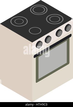 Electric stove icon, isometric 3d style Stock Vector