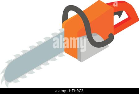 Chainsaw icon, isometric 3d style Stock Vector