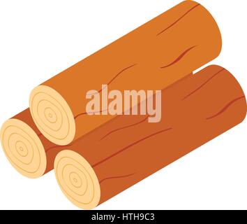 Wooden logs icon, isometric 3d style Stock Vector