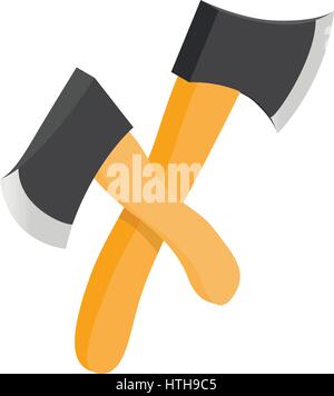 Two crossed axes icon, isometric 3d style Stock Vector