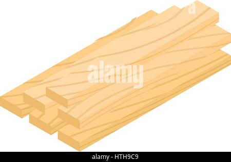 Wood planks icon, isometric 3d style Stock Vector