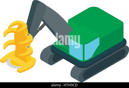 Log loader icon, isometric 3d style Stock Vector