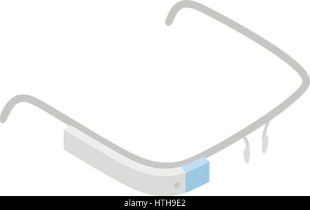 Interactive glasses icon, isometric 3d style Stock Vector
