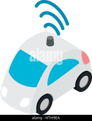 Car wi fi icon, isometric 3d style Stock Vector